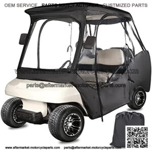 4 Passenger Golf Cart Enclosure for Club Car DS, Waterproof Windproof Portable Transparent Golf Cart Driving Enclosure Storage Cover Black
