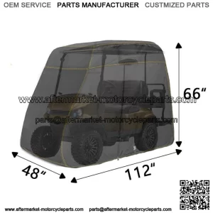 Golf Cart Cover 600D Fabric For 4 Passenger Yamaha Honda Club Car EZGO Golf Cart