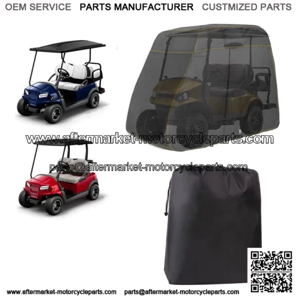 Golf Cart Cover 600D Fabric For 4 Passenger Yamaha Honda Club Car EZGO Golf Cart - Image 3
