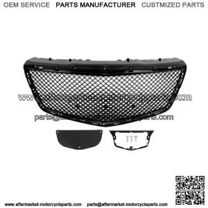 For 2014-2019 Cadillac CTS Sedan B Style Front Bumper Hood Grille ABS Black