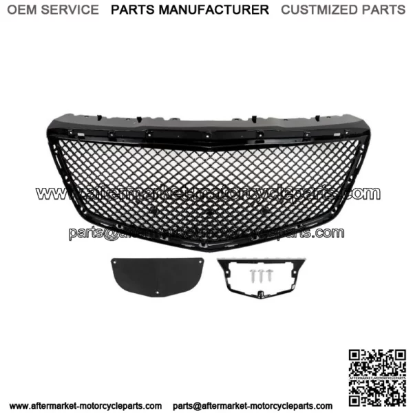For 2014-2019 Cadillac CTS Sedan B Style Front Bumper Hood Grille ABS Black