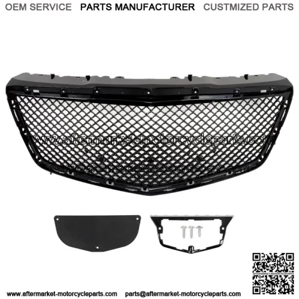 For 2014-2019 Cadillac CTS Sedan B Style Front Bumper Hood Grille ABS Black - Image 3