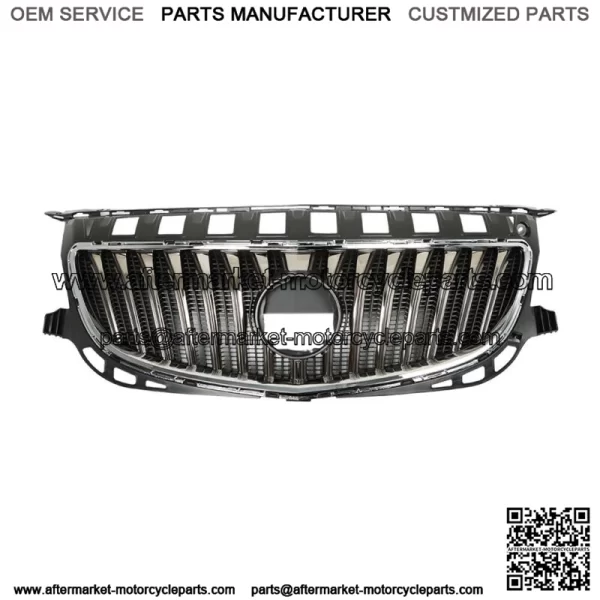 For 2015-2017 Buick Regal W/O GS Front Bumper Upper Grille Assembly Black&Chrome - Image 3