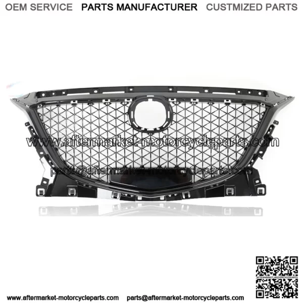 For 2014-2016 Mazda 3 Axela Front Bumper Upper Black Grille Honeycomb Grill ABS