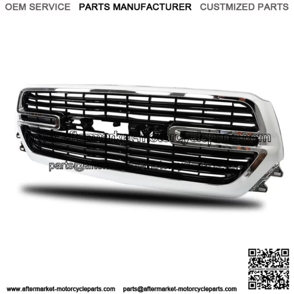 Front Chrome Grille Grill Assembly For 2019-2022 Dodge Ram1500 Black Trim