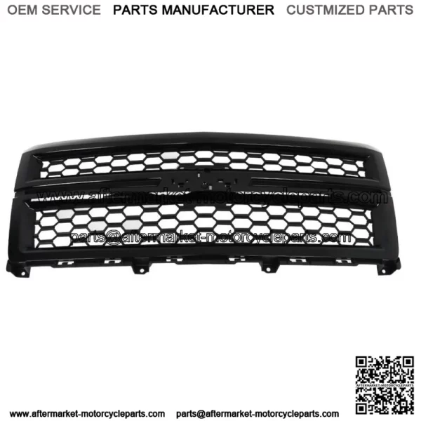 For 2014-2015 Chevrolet Silverado 1500 Front Bumper Upper Grille Gloss Black
