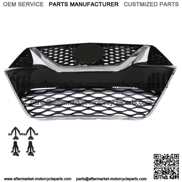 For 2016 2017 Nissan Maxima Front Upper Grille Chrome Black Kit 32887zv - Image 2