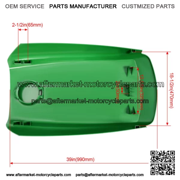 Tractor Upper Hood Cover w/ Fuel Door For John Deere 4010 4110 4115 #LVU11489 - Image 3
