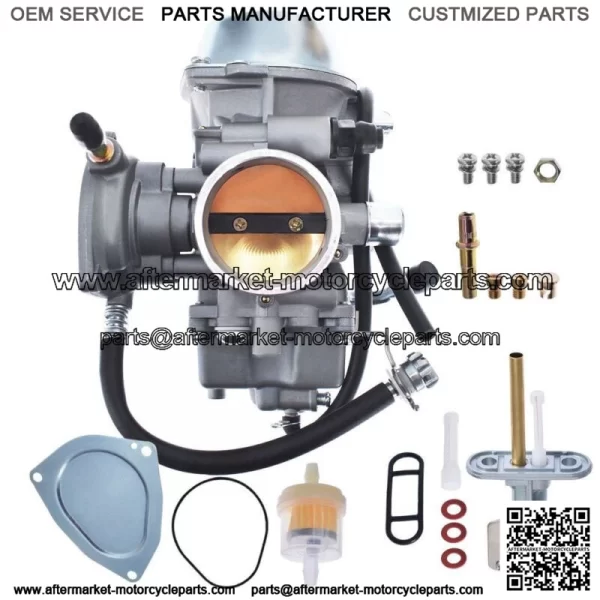 Carburetor W/Fuel Gas Petcock Valve For 2002-2008 Yamaha Grizzly 660 - Image 3