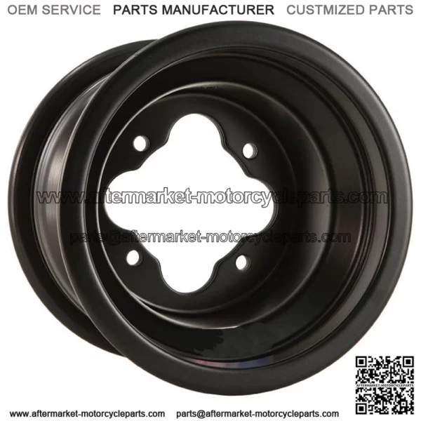 DWT Black A5 Rolled Lip 4+1 Front Rear Wheel 10" 10x5 4+1 4/110 Polaris RZR170