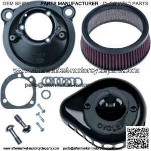 Black Stealth Mini Tear Drop Air Cleaner Filter Kit Harley XL Sportster 07+ (For: Harley-Davidson)