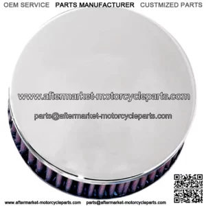 Custom High Flow Air Cleaner Assembly Kit Chrome Mikuni 5" Open Round Harley (For: Harley-Davidson)