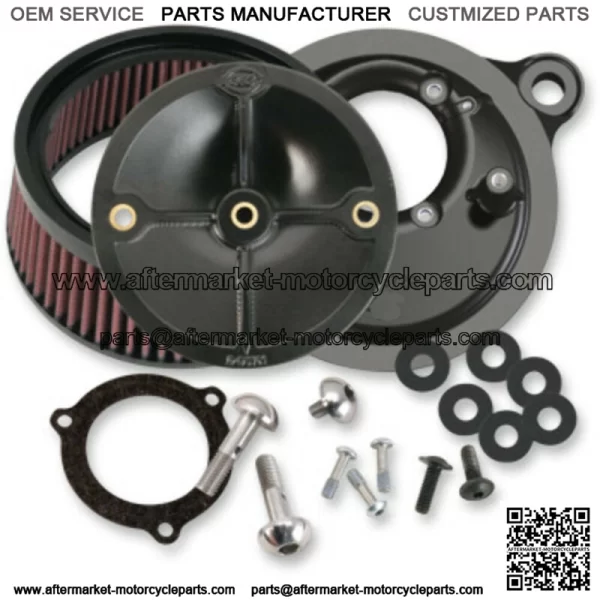 Cycle Stealth Black Air Cleaner Kit Harley Touring 03-17 66mm Throttle Hog (For: Harley-Davidson)