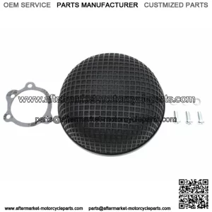Black Round Mesh Air Cleaner Keihin Bendix Butterfly Carburetor Harley Ironhead (For: Harley-Davidson)