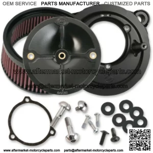 Cycle Stealth Black Air Cleaner Kit Harley Touring 08-17 58MM Throttle Hog (For: Harley-Davidson)
