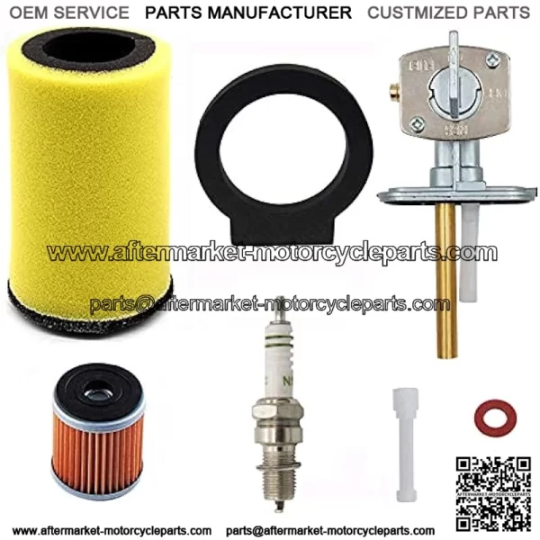 1YW-14451-00-00 Air Oil Filter and Fuel Gas Tank Switch Valve Petcock for Yamaha Timberwolf 250 Big Bear 350 Moto-4 250 350 Kodiak 400 Big Bear 350 Big Bear 1987-1999 with Spark Plug Oil Filter Parts