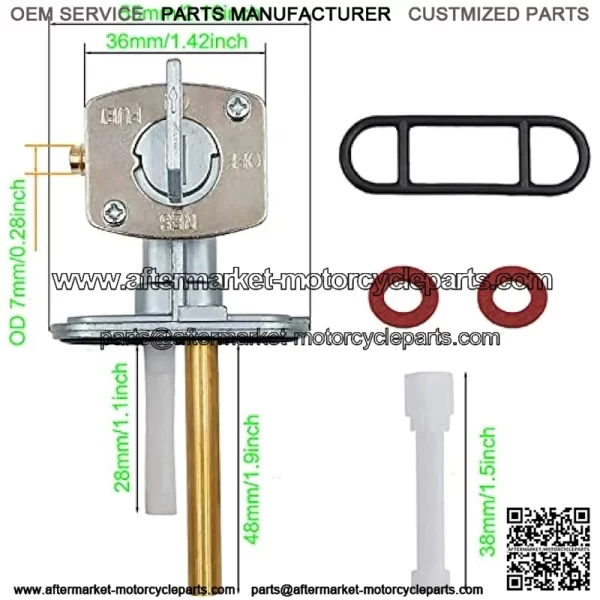 1YW-14451-00-00 Air Oil Filter and Fuel Gas Tank Switch Valve Petcock for Yamaha Timberwolf 250 Big Bear 350 Moto-4 250 350 Kodiak 400 Big Bear 350 Big Bear 1987-1999 with Spark Plug Oil Filter Parts - Image 4