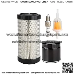 Golf Cart Tune Up Kit for EZGO RXV 2008-up & EZGO TXT 2010-up Gas Carts w/ 4 Cycle Kawasaki Motor, Air Filter 28463-G01, Fuel Filter 72084-G01, Oil Filter 607454, Spark Plug 607462