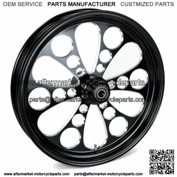 Black Kool Kat 26" 3.5" Billet Front Wheel Rim Harley Touring Custom Single Disc (For: Harley-Davidson)
