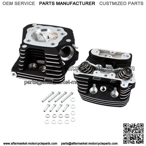 Black Super Stock Replacement Cylinder Head Kit Harley Evolution Evo 84-99 (For: Harley-Davidson)