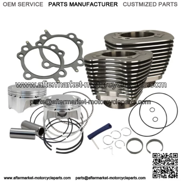 Bolt In Sidewinder 4" Big Bore Cylinder Kit 100" Black Harley Twin Cam 99-06 (For: Harley-Davidson)