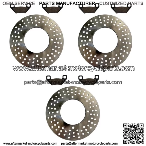 Front Rear Brake Rotors Pads for Arctic Cat 650 V2 4x4 FIS V-Twin 2004 2005 2006