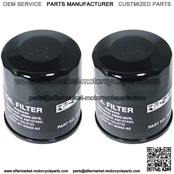 2pk Oil Filter Replaces John Deere AM107423 Kawasaki 49065-2078 Club Car 1016467 Robin 261-65902-A0 Onan 122-0737-03 Cub Cadet 490-201-0001