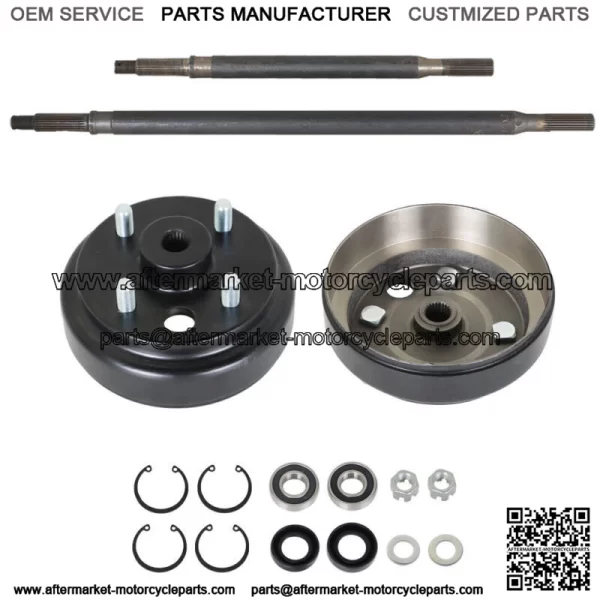 Golf Cart Rear Axle and Brake Hub Drum Assembly Kit For EZGO Elec 1982-UP