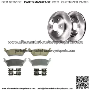 For 2012 2013-2020 Ford F-150 6 Lug 348mm Rear Disc Rotors + Ceramic Brake Pads (For: Ford F-150)