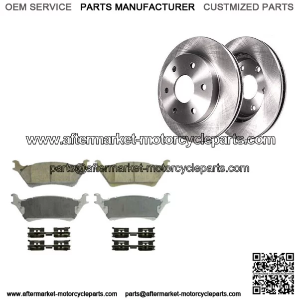 For 2012 2013-2020 Ford F-150 6 Lug 348mm Rear Disc Rotors + Ceramic Brake Pads (For: Ford F-150)