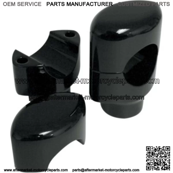 Black 6" Big Buffalo 1 1/2" Handlebar Riser Top Clamp Kit Harley Softail Touring (For: Harley-Davidson)