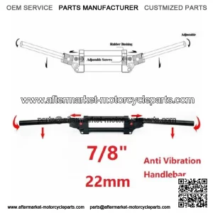 7/8" 22mm Adjustable Anti Vibration Handlebars For Yamaha Banshee YFZ350 YFZ450R (For: Yamaha)
