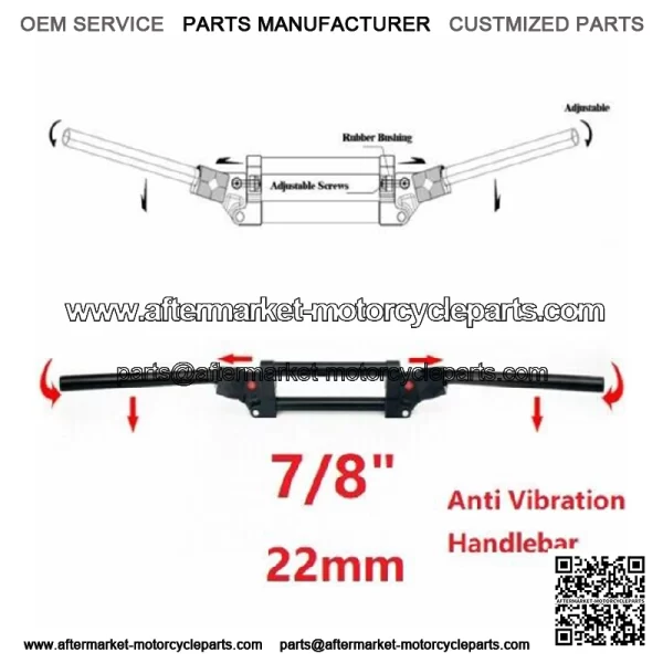 7/8" 22mm Adjustable Anti Vibration Handlebars For Yamaha Banshee YFZ350 YFZ450R (For: Yamaha)