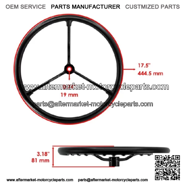 Steering Wheel For Ford New Holland 8N3600 Tractor 17.5" - Image 2