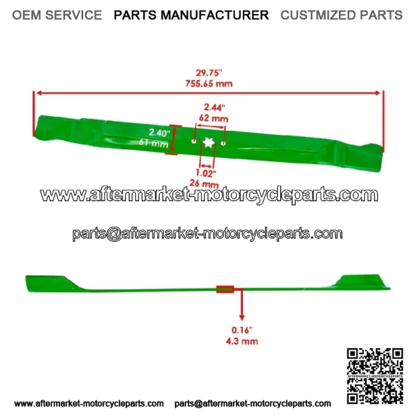 742-04385 94204385 942-04385 74204385 30" Deck Spindle Blade for Cub Cadet MTD - Image 2
