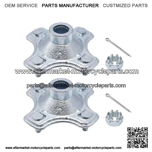 2 Pcs Rear Axle Wheel Hub w/Nut For 07-2013 Honda TRX420 FE TRX420FM Rancher 420 - Image 3