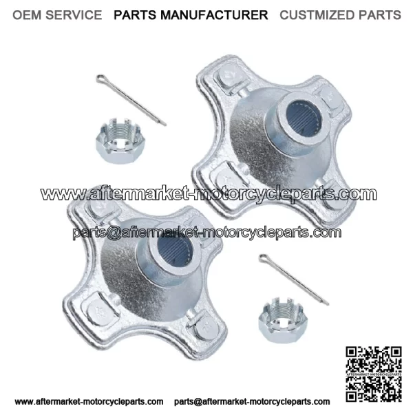 2 Pcs Rear Axle Wheel Hub w/Nut For 07-2013 Honda TRX420 FE TRX420FM Rancher 420 - Image 4