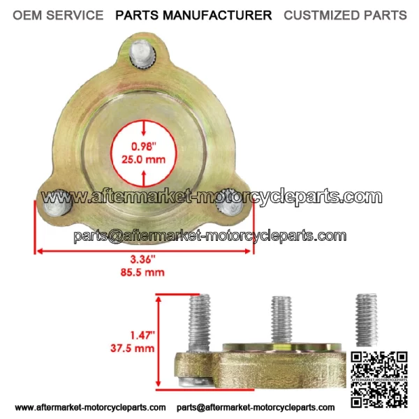 127-0557 Deck Spindle Pulley Hub w/ Studs for Toro Spindle 127-0560 / 127-0570 - Image 2