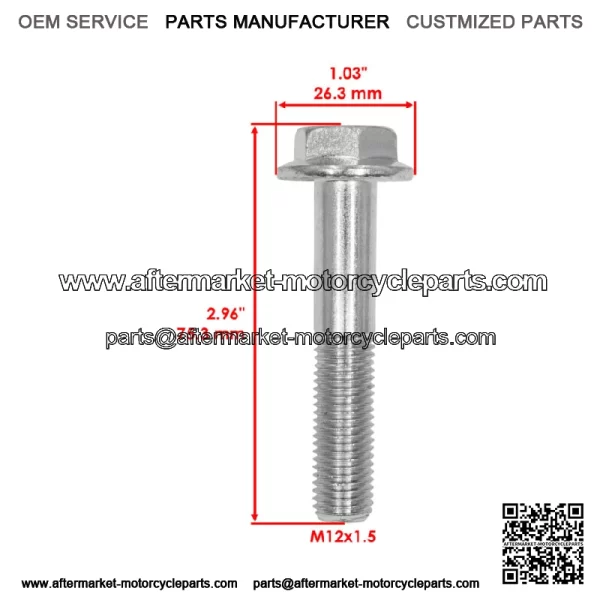 7520477 Front or Rear Suspension Bolt For Polaris RZR XP XP4 Turbo S 2017-2021 - Image 2