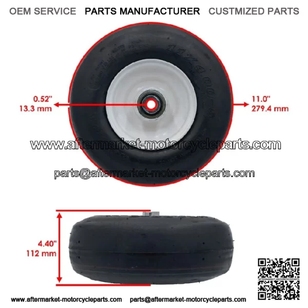 116-7228 103-95914 Mower Wheel For Exmark 116-7223 11x4.00x5NHS - Image 2