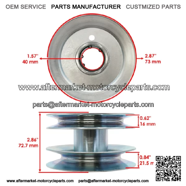 48" Deck Double Pulley Assembly for Cub Cadet 2518-48 GT2186-48 GT2521-48 301 - Image 2