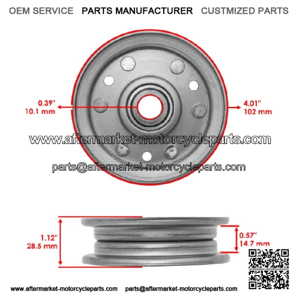 164090 48" 60" 72" Deck Idler Pulley For King Kutter RFM-48 RFM-60 RFM-72 - Image 2