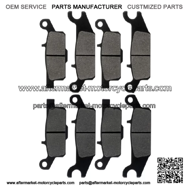Front and Rear Brake Pads for Yamaha Grizzly 700 YFM700F 2007-2020 (For: Yamaha)
