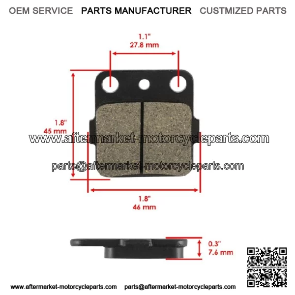 Front and Rear Brake Pads for Honda ATC350X ATC 350X 1986 ATV - Image 3
