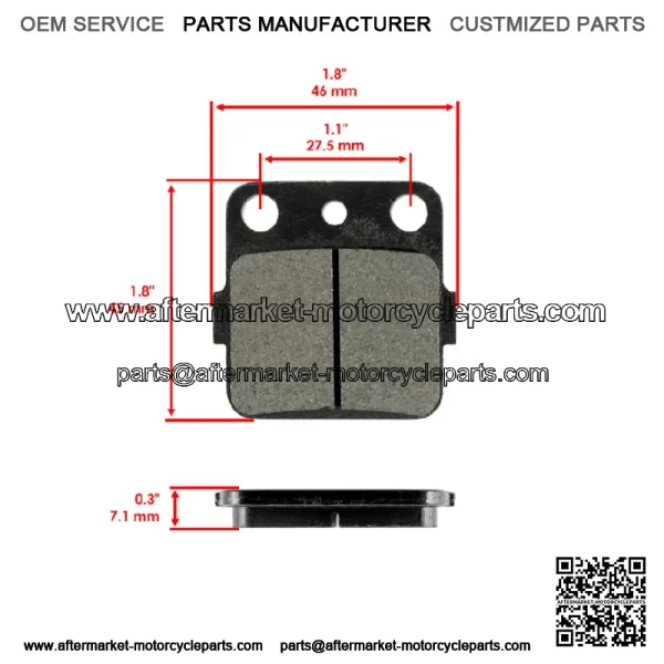 Front Brake Pads for Honda TRX250EX Sportrax 250 Ex 2001 02 03 04 05 06 07 2008 (For: Honda) - Image 2