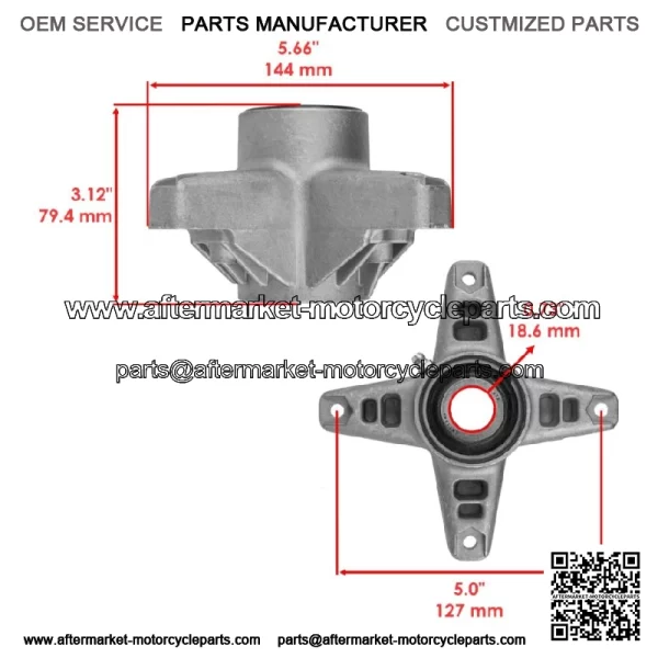42" Deck Spindle & Pulley for Cub Cadet LT1018 13AB11CG710 13AX11CG710 618-3129 - Image 2
