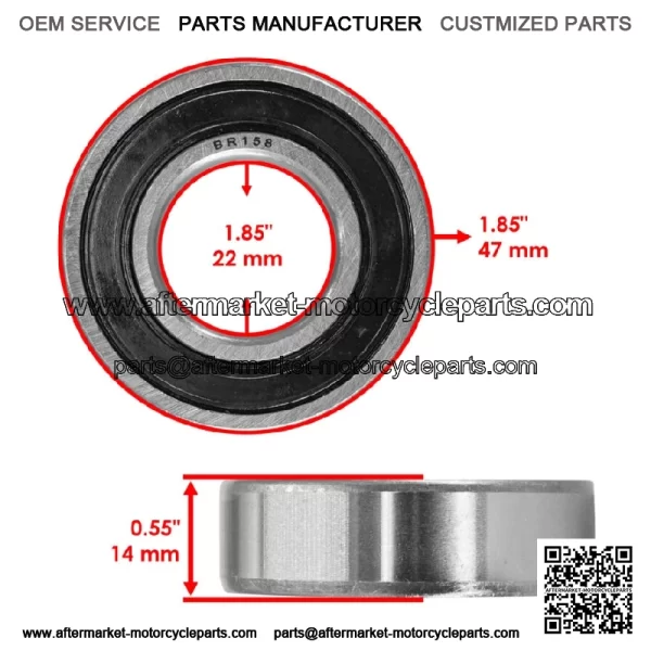 6204-22-2RS 6204/22 2RS 6204-22 RS Rubber Sealed Ball Bearings 22x47x14 - Image 2
