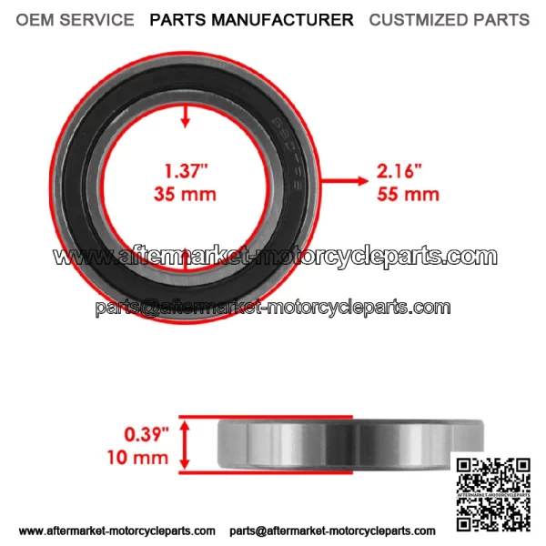 6907-2RS 61907RS 6907DDG8C4 S6NS Deep Groove Sealed Ball Bearings 35x55x10 - Image 2
