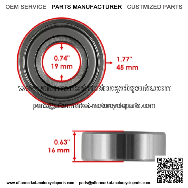 Z9504-AB Z9504AB Z9504-RST Z9504RST Z9504 RST 204BBAR Ball Bearings 19x45x16 - Image 2