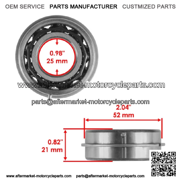 Ball-D/R Iron Wing Bearing 25X57.9X20.6 Ball D/R Bearings 0832-107 0832107 - Image 2